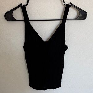 American Eagle Outfitters Black Ribbed V-Neck Camisole